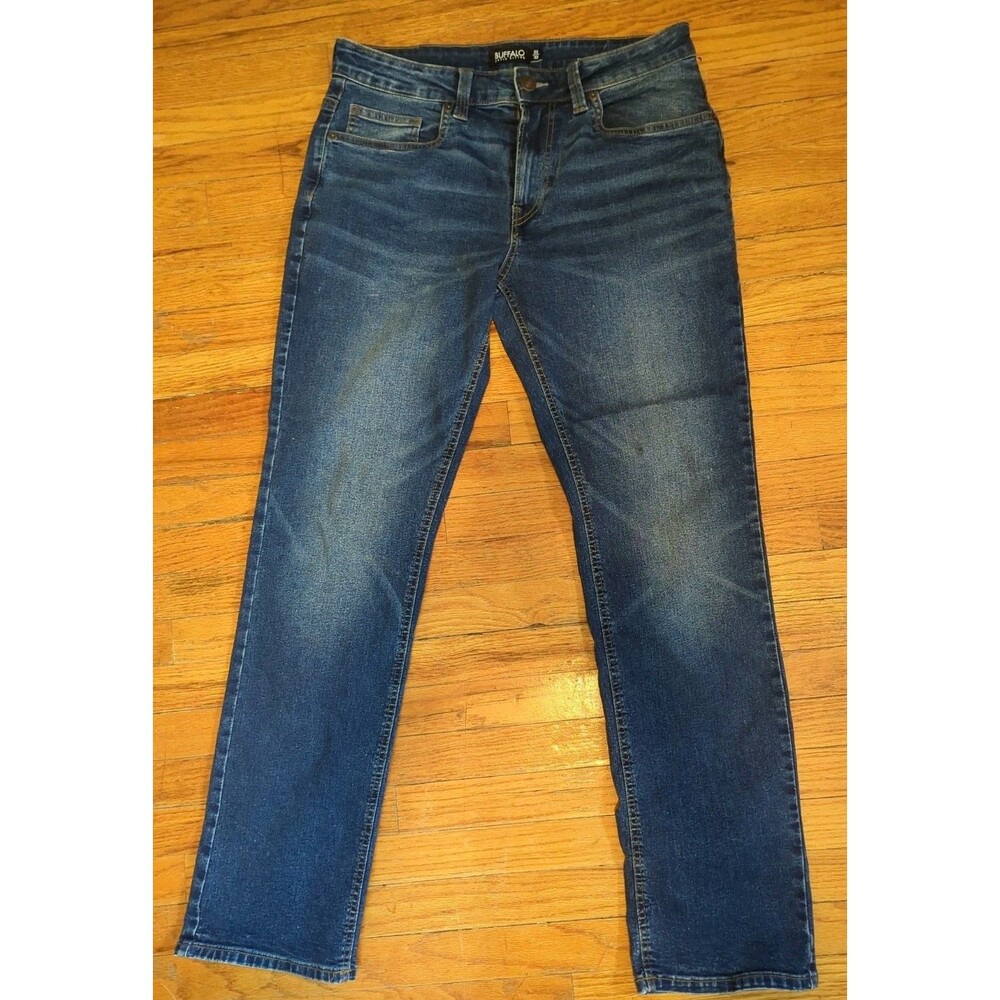 Buffalo David Bitton Straight Six Mens Dark Wash Indigo Straight Leg Jeans 32x32